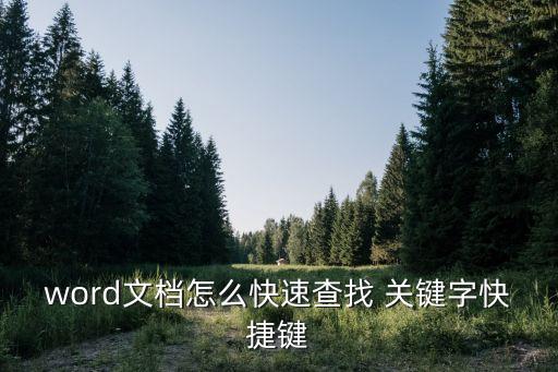word文檔怎么快速查找 關(guān)鍵字快捷鍵