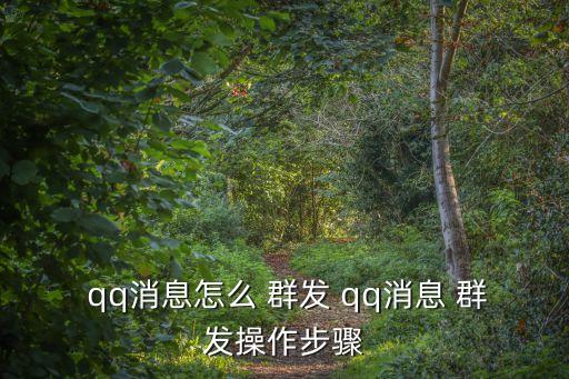  qq消息怎么 群發 qq消息 群發操作步驟