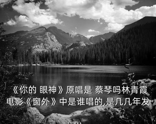 你的眼神蔡琴,蔡琴演繹《窗外》mv被誤會原來是這么回事