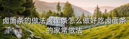 鹵面條的做法鹵面條怎么做好吃鹵面條的家常做法