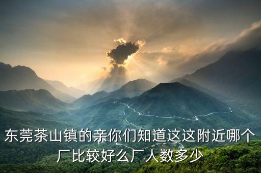東莞茶山有什么好廠為員工買保險(xiǎn)，東莞茶山鎮(zhèn)的親你們知道這這附近哪個(gè)廠比較好么廠人數(shù)多少