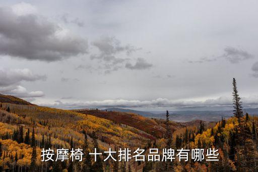  按摩椅 十大排名品牌有哪些