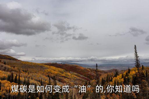  煤碳是如何變成“油”的,你知道嗎