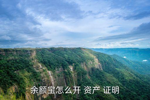 余額寶怎么開(kāi) 資產(chǎn) 證明