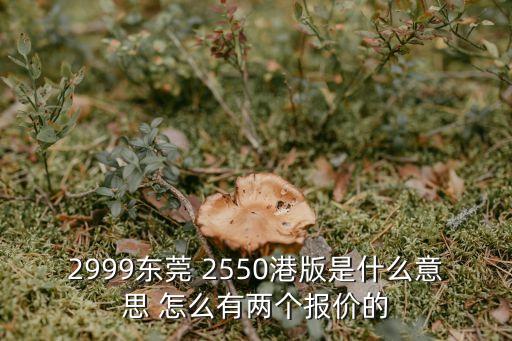 2999東莞 2550港版是什么意思 怎么有兩個報價的