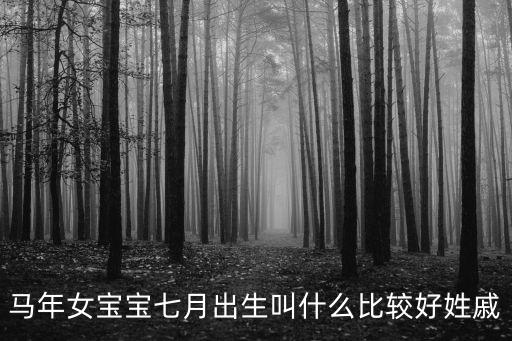 戚繼美，馬年女寶寶七月出生叫什么比較好姓戚