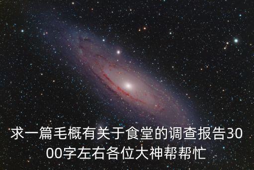 求一篇毛概有關(guān)于食堂的調(diào)查報(bào)告3000字左右各位大神幫幫忙