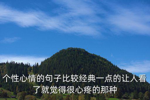 個性心情的句子比較經(jīng)典一點的讓人看了就覺得很心疼的那種