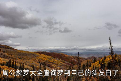 周公解夢大全查詢夢到自己的頭發(fā)白了