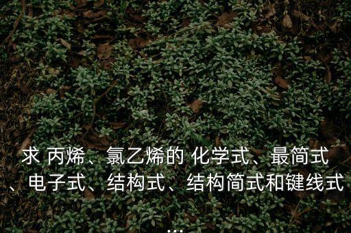 求 丙烯、氯乙烯的 化學式、最簡式、電子式、結構式、結構簡式和鍵線式...