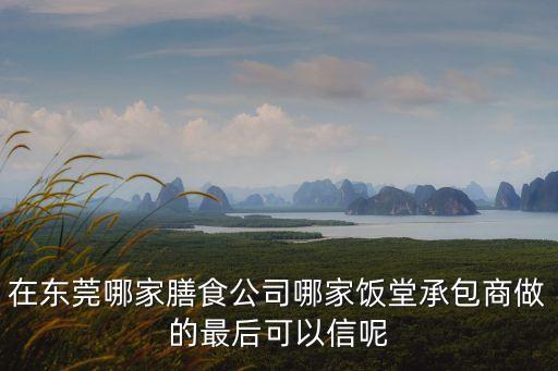 在東莞哪家膳食公司哪家飯堂承包商做的最后可以信呢
