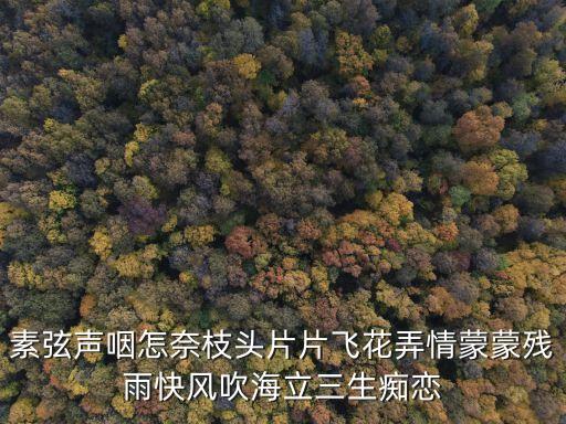 三生戀不變，素弦聲咽怎奈枝頭片片飛花弄情蒙蒙殘雨快風(fēng)吹海立三生癡戀