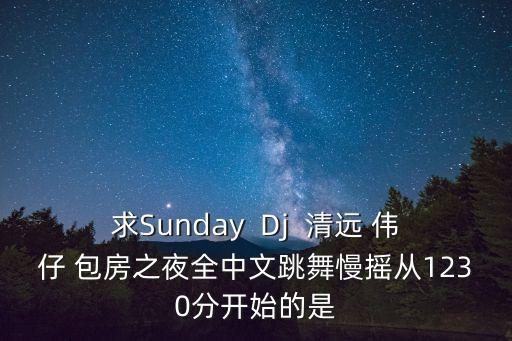 舞房之夜，求Sunday  Dj  清遠 偉仔 包房之夜全中文跳舞慢搖從1230分開始的是