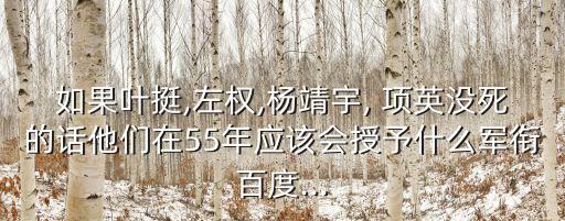 如果葉挺,左權,楊靖宇, 項英沒死的話他們在55年應該會授予什么軍銜百度...