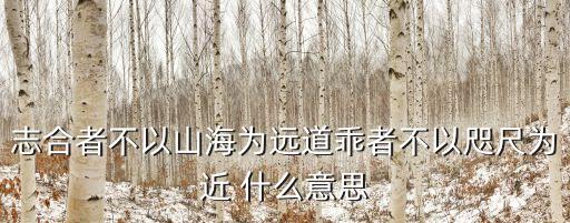 志合者不以山海為遠，志合者不以山海為遠道乖者不以咫尺為近 什么意思