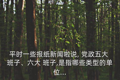 黨政班子,大五班子沒有標準說法要看是哪一級