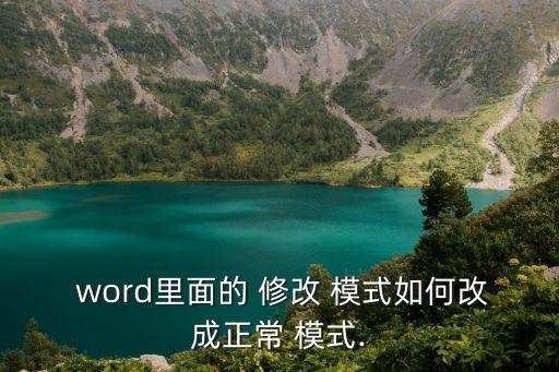  word里面的 修改 模式如何改成正常 模式.