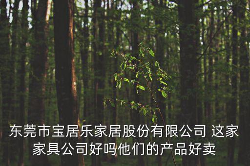 東莞市寶居樂家居股份有限公司 這家家具公司好嗎他們的產(chǎn)品好賣