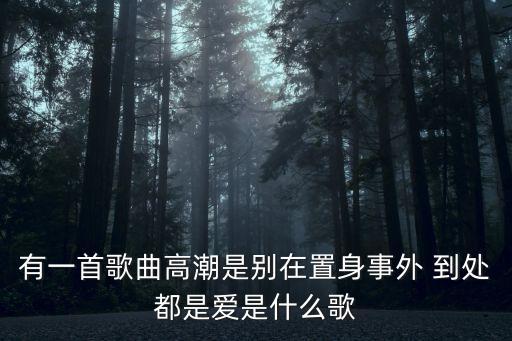 到處都是愛，有一首歌曲高潮是別在置身事外 到處都是愛是什么歌