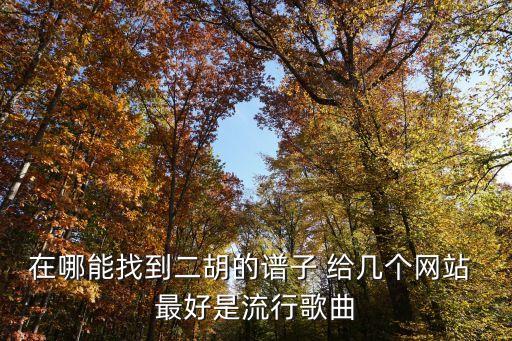 在哪能找到二胡的譜子 給幾個網站 最好是流行歌曲