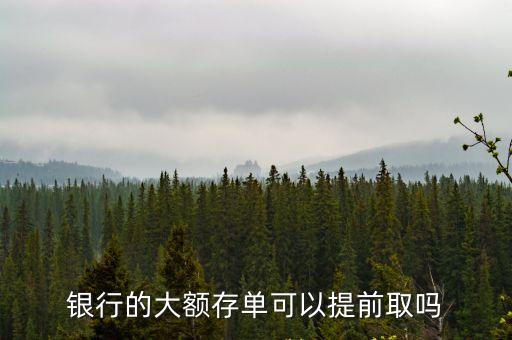 銀行的大額存單可以提前取嗎
