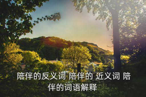  陪伴的反義詞 陪伴的 近義詞 陪伴的詞語解釋