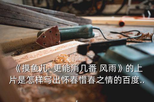 更能消幾番風(fēng)雨,為了春天的離去詩人來來回合寫了幾個回合
