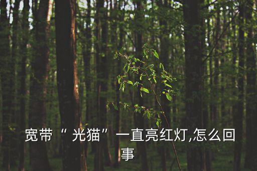  寬帶“ 光貓”一直亮紅燈,怎么回事