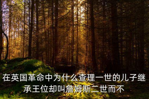 在英國革命中為什么查理一世的兒子繼承王位卻叫詹姆斯二世而不