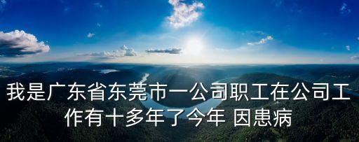我是廣東省東莞市一公司職工在公司工作有十多年了今年 因患病