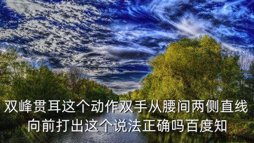 雙峰貫耳這個動作雙手從腰間兩側直線向前打出這個說法正確嗎百度知