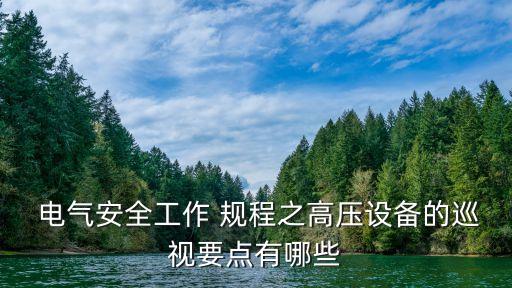  電氣安全工作 規(guī)程之高壓設備的巡視要點有哪些
