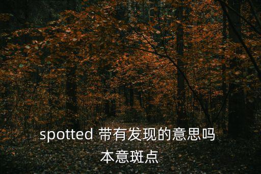 spotted 帶有發現的意思嗎 本意斑點