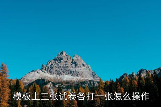  模板上三張試卷各打一張怎么操作