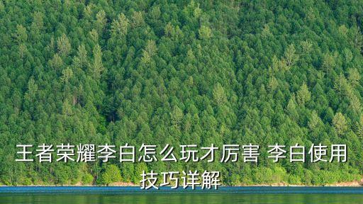 王者榮耀李白教學，王者榮耀的李白怎么被消成這樣了