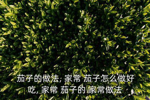  茄子的做法, 家常 茄子怎么做好吃, 家常 茄子的 家常做法