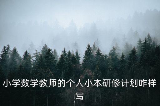 小學數學教師的個人小本研修計劃咋樣寫