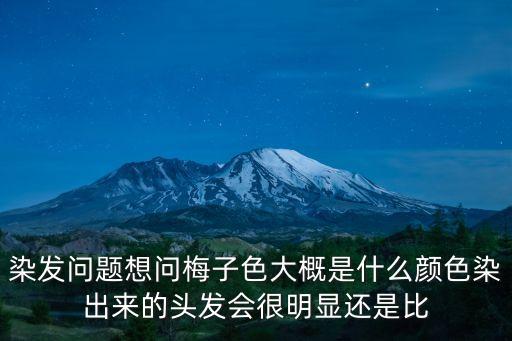 染發問題想問梅子色大概是什么顏色染出來的頭發會很明顯還是比