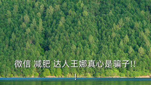 微信 減肥 達人王娜真心是騙子!!!
