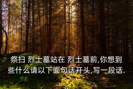 祭掃 烈士墓站在 烈士墓前,你想到些什么請以下面句話開頭,寫一段話...