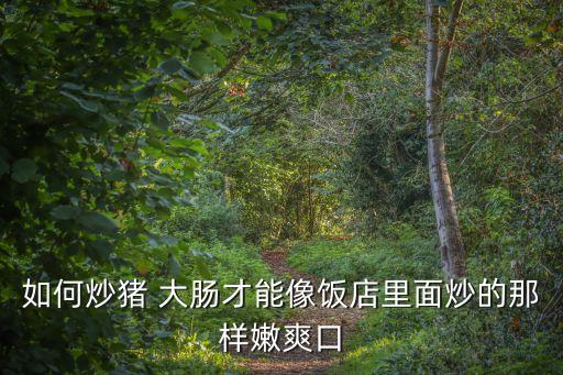 如何炒豬 大腸才能像飯店里面炒的那樣嫩爽口