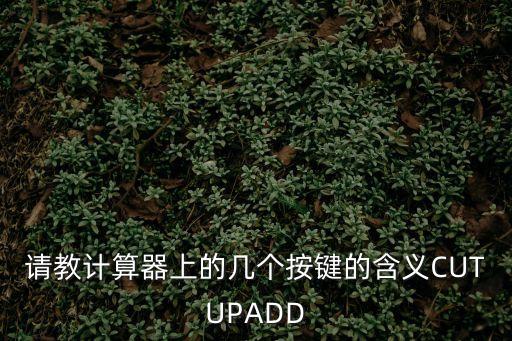 計算器按鍵功能圖解，請教計算器上的幾個按鍵的含義CUTUPADD