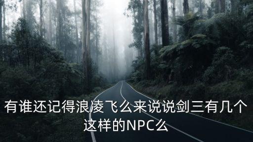 穆如寒江，有誰(shuí)還記得浪凌飛么來(lái)說(shuō)說(shuō)劍三有幾個(gè)這樣的NPC么