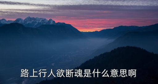 路上行人欲斷魂是什么意思啊