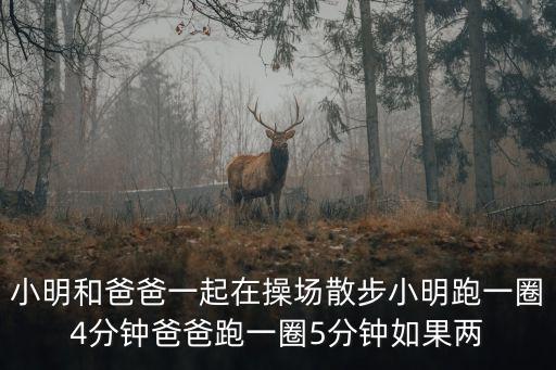 和爸爸一起散步，小明和爸爸一起在操場散步小明跑一圈4分鐘爸爸跑一圈5分鐘如果兩