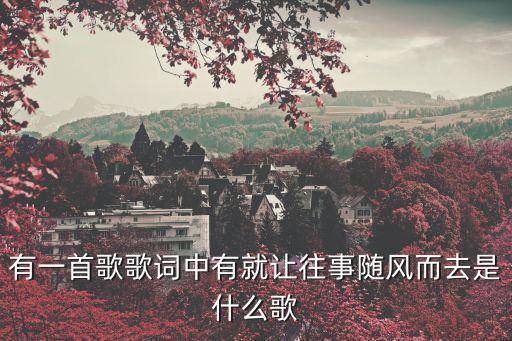 有一首歌歌詞中有就讓往事隨風而去是什么歌