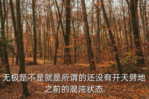 渾沌無極，混沌是無極還是太極