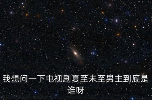 夏至未至演員表，我想問一下電視劇夏至未至男主到底是誰呀