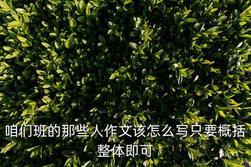 咱們班，咱們班的那些人作文該怎么寫只要概括整體即可