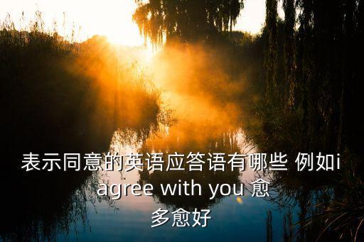 表示同意的英語(yǔ)應(yīng)答語(yǔ)有哪些 例如i agree with you 愈多愈好